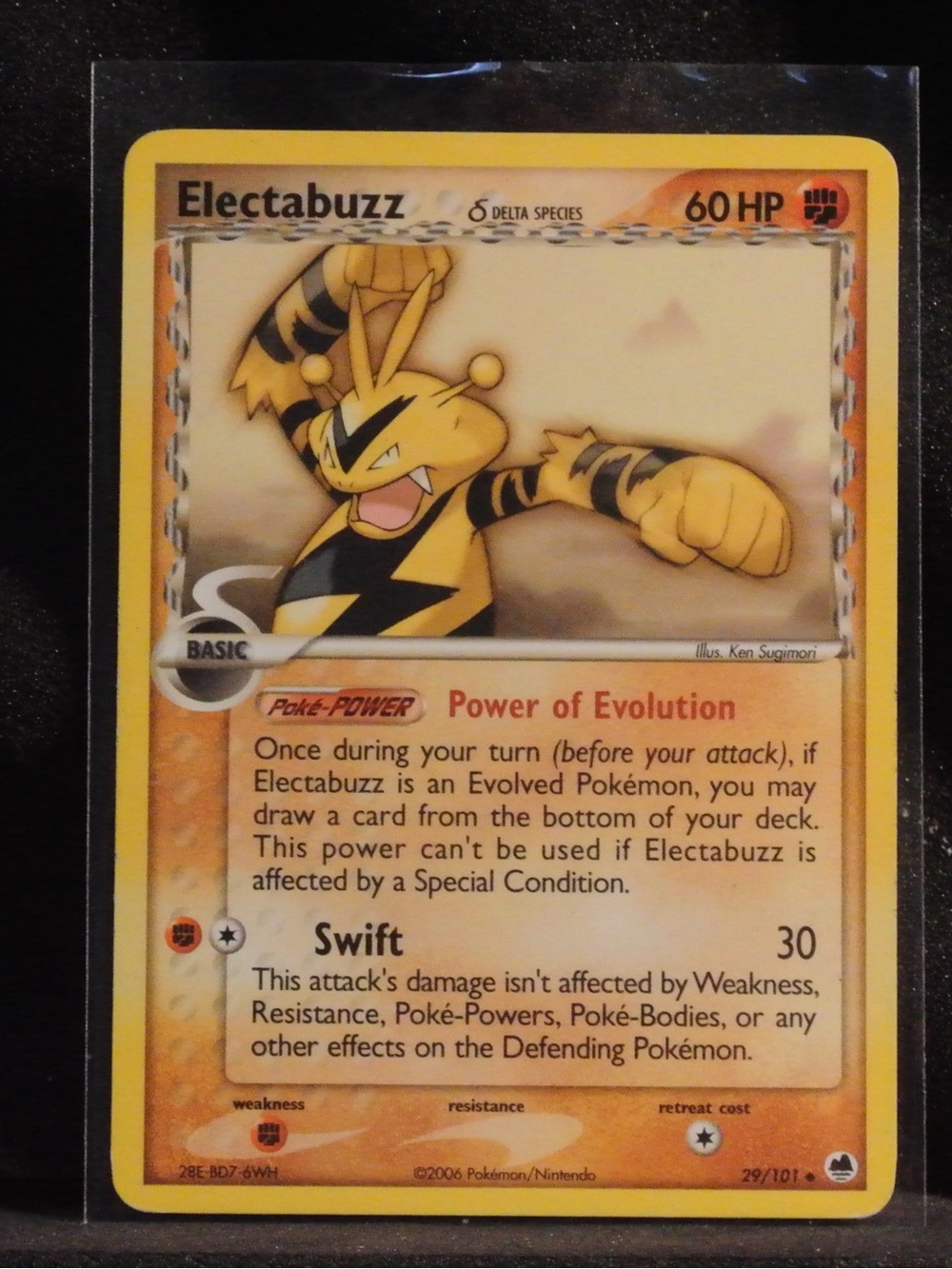Pokemon Electabuzz Trading Card - Rare Vintage Delta Species